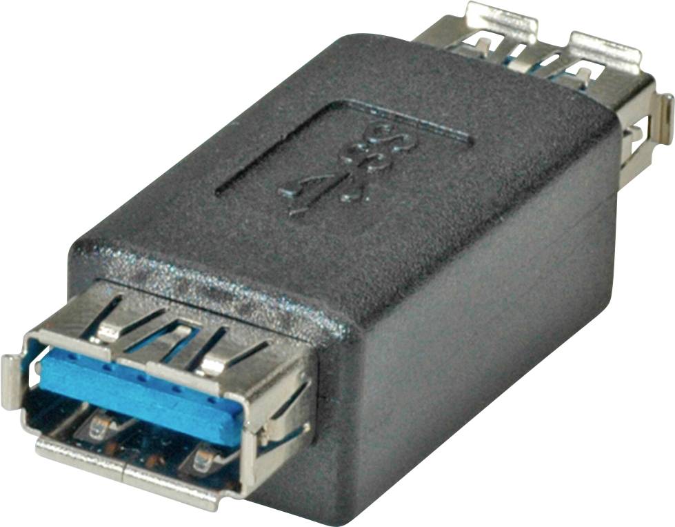 USB 3.0 adaptér s modrým plastovým prvkom v zásuvke, ktorý sa používa na rýchly prenos dát.