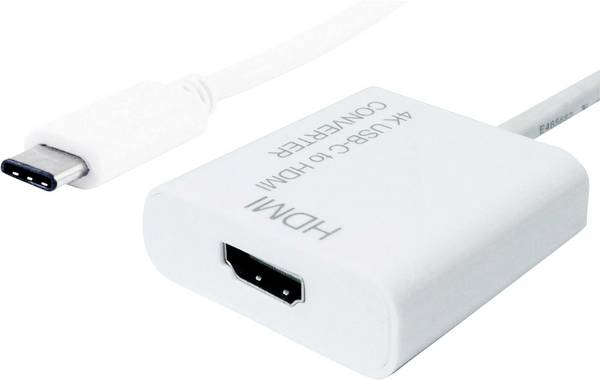 Value USB-C® / HDMI káblový adaptér USB-C ® zástrčka, Zásuvka HDMI-A 0.10 m biela 12.99.3210 4K UHD Kábel pre displeje USB-C®