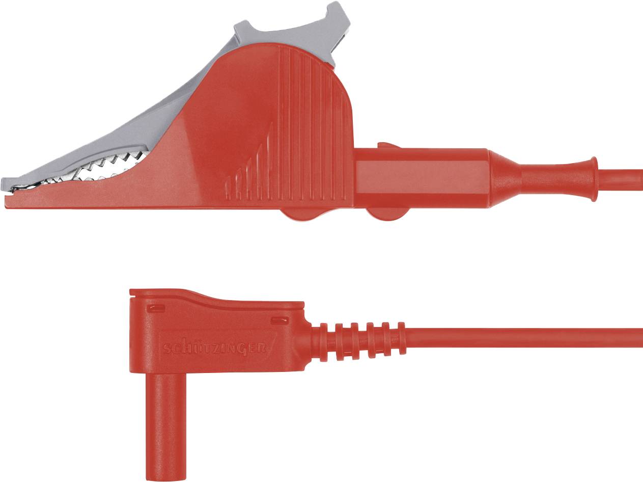 Sch&uuml;tzinger Meetsnoer Stekker 4 mm Krokodilklem 150.00 cm Rood 1 stuk(s)