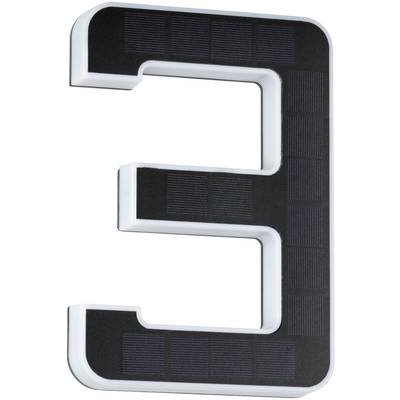 Číslo '3' v čiernej farbe s bielym lemovaním.