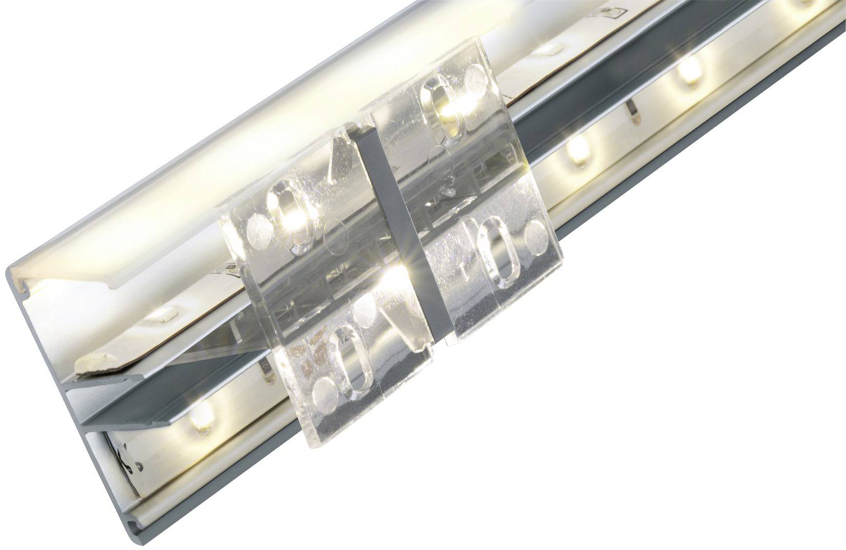 LED svietidlo s priehľadným držiakom a viacerými viditelnými svetelnými bodmi, ktoré vyžarujú rovnomerné svetlo.