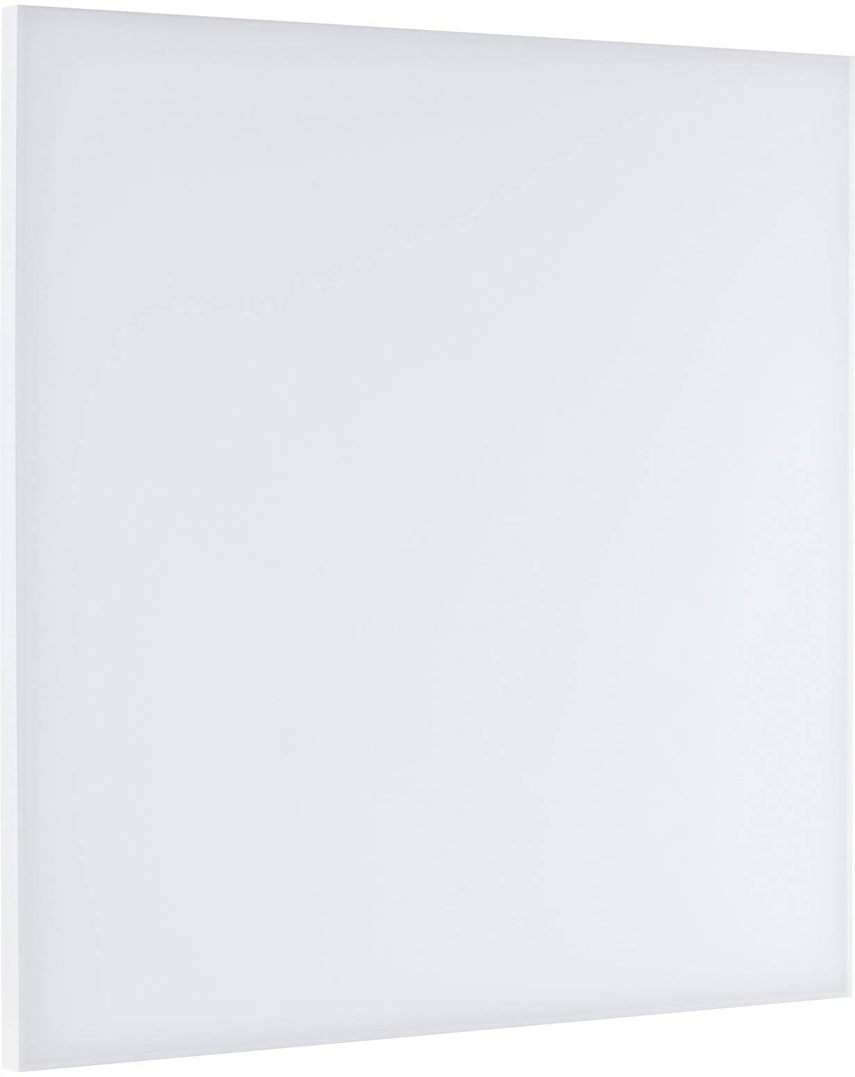 Biely štvorcový panel s hladkým povrchom. Pôsobí jemne lesklým a minimalistickým dizajnom.