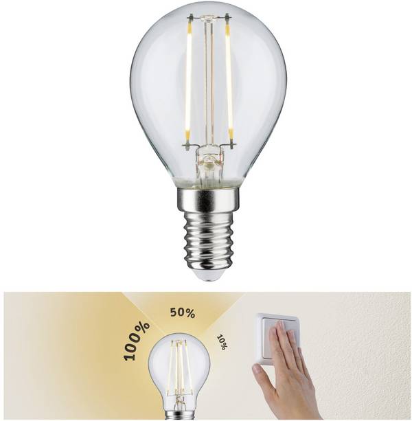 Paulmann 28573 LED  En.trieda 2021 F (A - G) E14 kvapkový tvar 2.5 W = 25 W teplá biela (Ø x v) 45 mm x 80 mm  1 ks
