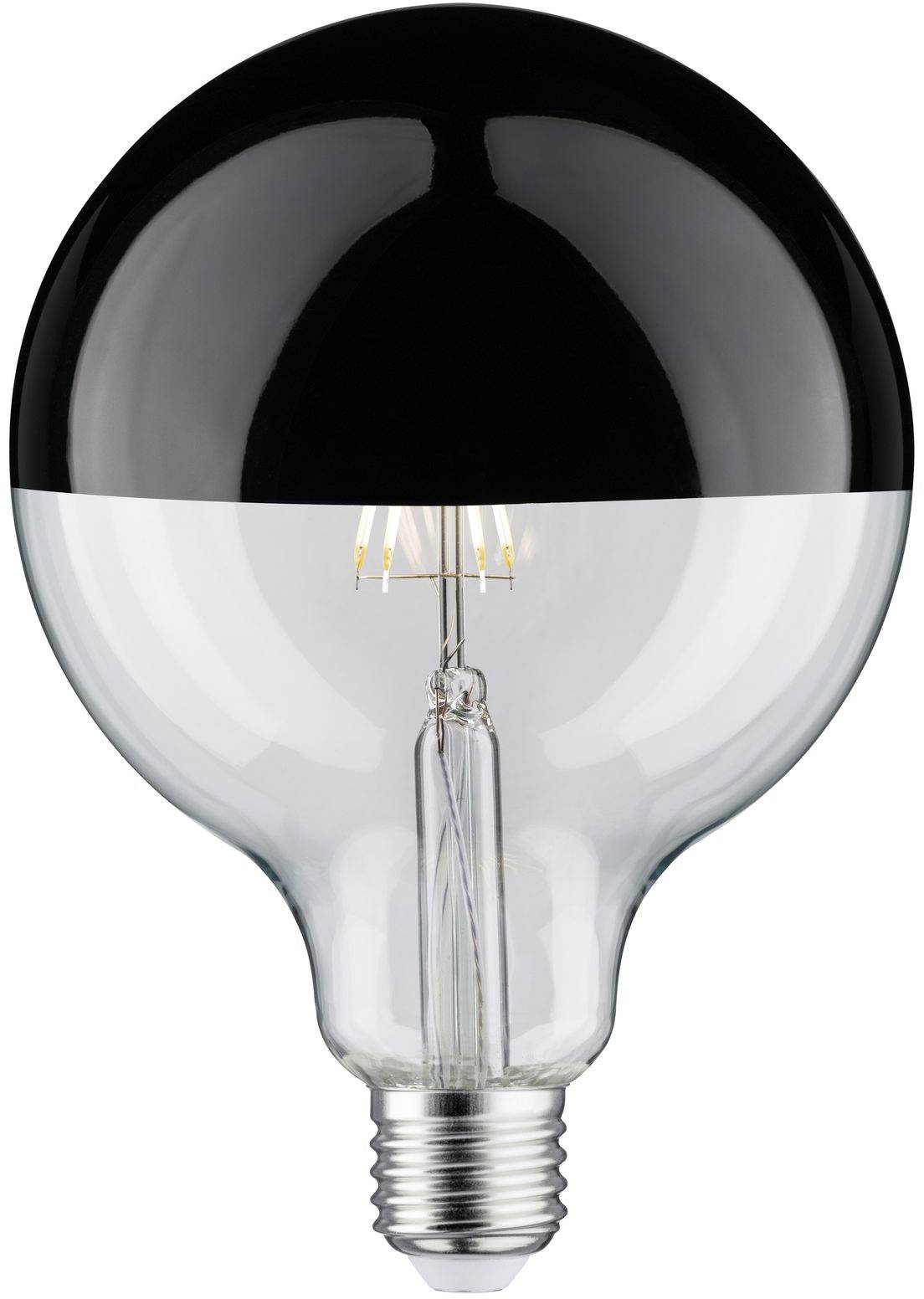 Paulmann LED &agrave; t&ecirc;te miroir E27 6,5W noir chrom&eacute;
