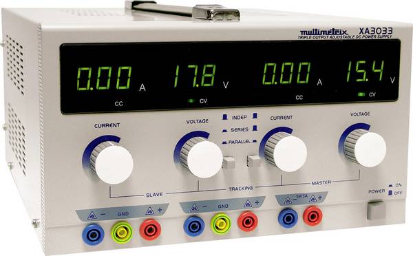 Multimetrix XA 3033 laboratórny zdroj s nastaviteľným napätím, Kalibrované podľa (ISO), 0 - 30 V, 0 mA - 3 A, funkcia Master / Slave, výstup 3 x, XA3033-DAkkS