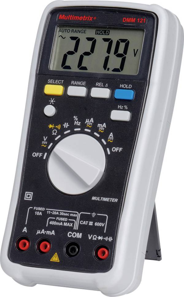 Multimetrix DMM 121 digitálne/y ručný multimeter, Kalibrované podľa (ISO), CAT III 600 V, Displej (counts): 4000