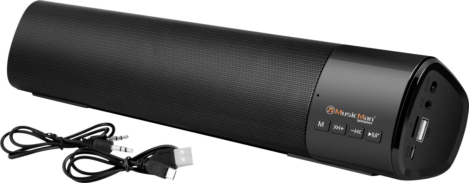 Music Man BT-X54 Soundbar, Altoparlante portatile Nero Bluetooth®, USB