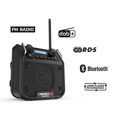 Kompaktné rádio s FM, DAB+, RDS a bluetooth funkciou. Vhodné pre dlhodobú prevádzku s dobíjateľnou batériou.