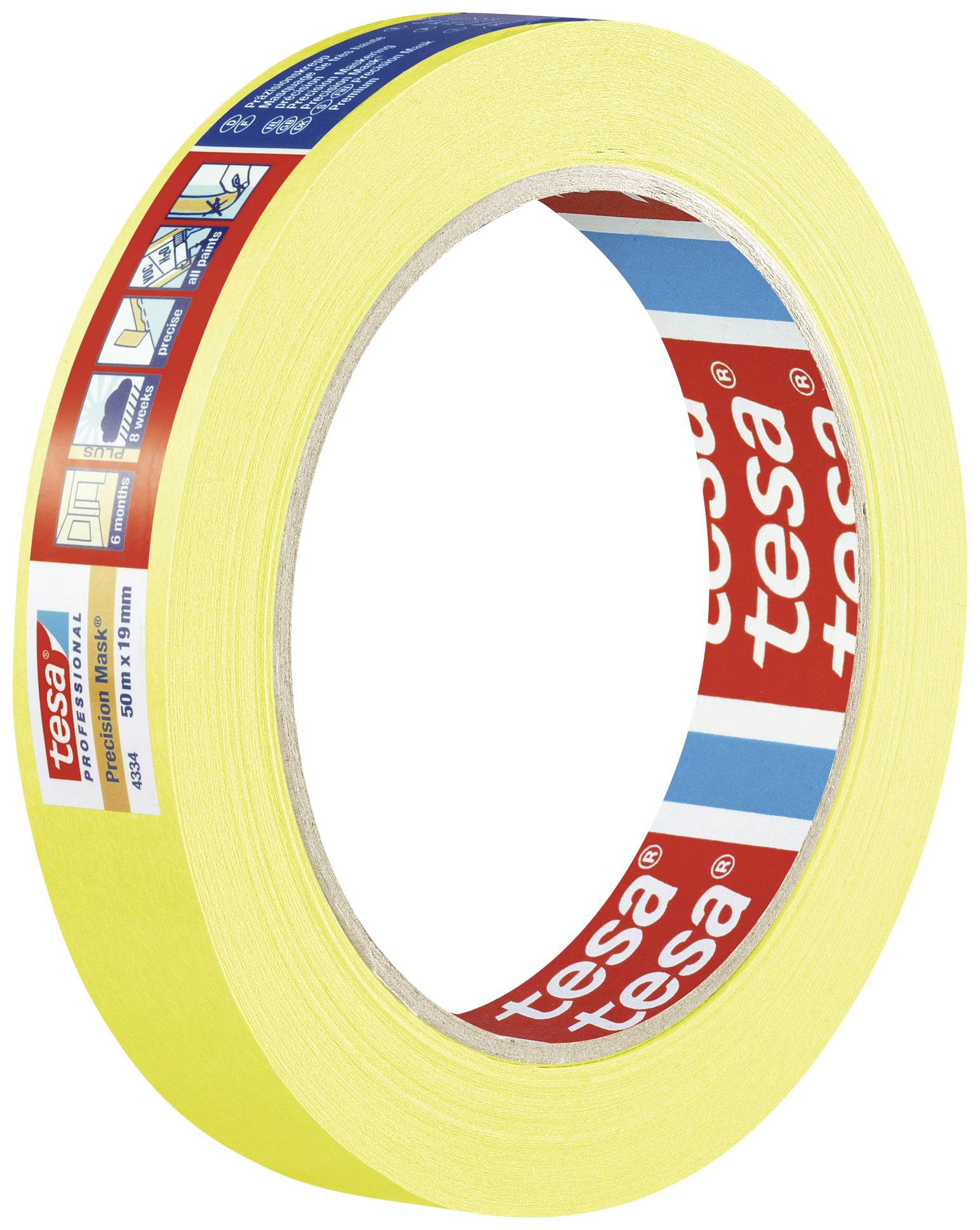 tesa PRECISION 04334-00004-00 Nastro crespato Präzisionskrepp® Giallo (L x L) 50 m x 50 mm 1 pz.