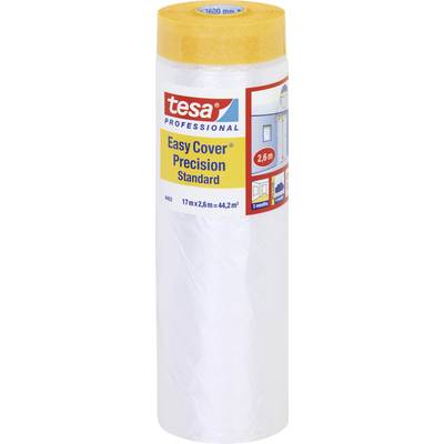 'Rolka tesa Easy Cover Precision Standard; šírka 2,6 m, dĺžka 17 m, pokrytie 44,2 m². Na presné zakrytie a ochranu pri maliarskych prácach.'