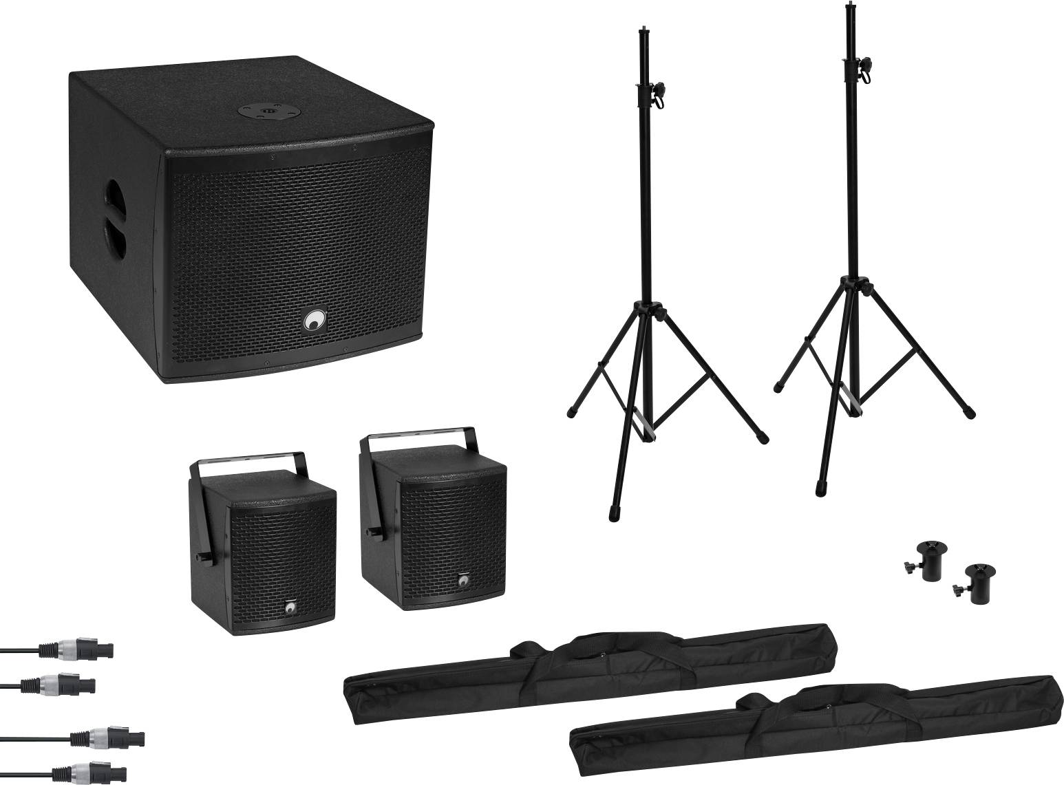 Omnitronic Molly 2.1 Kit altoparlanti PA attivi incl. Subwoofer, Bluetooth