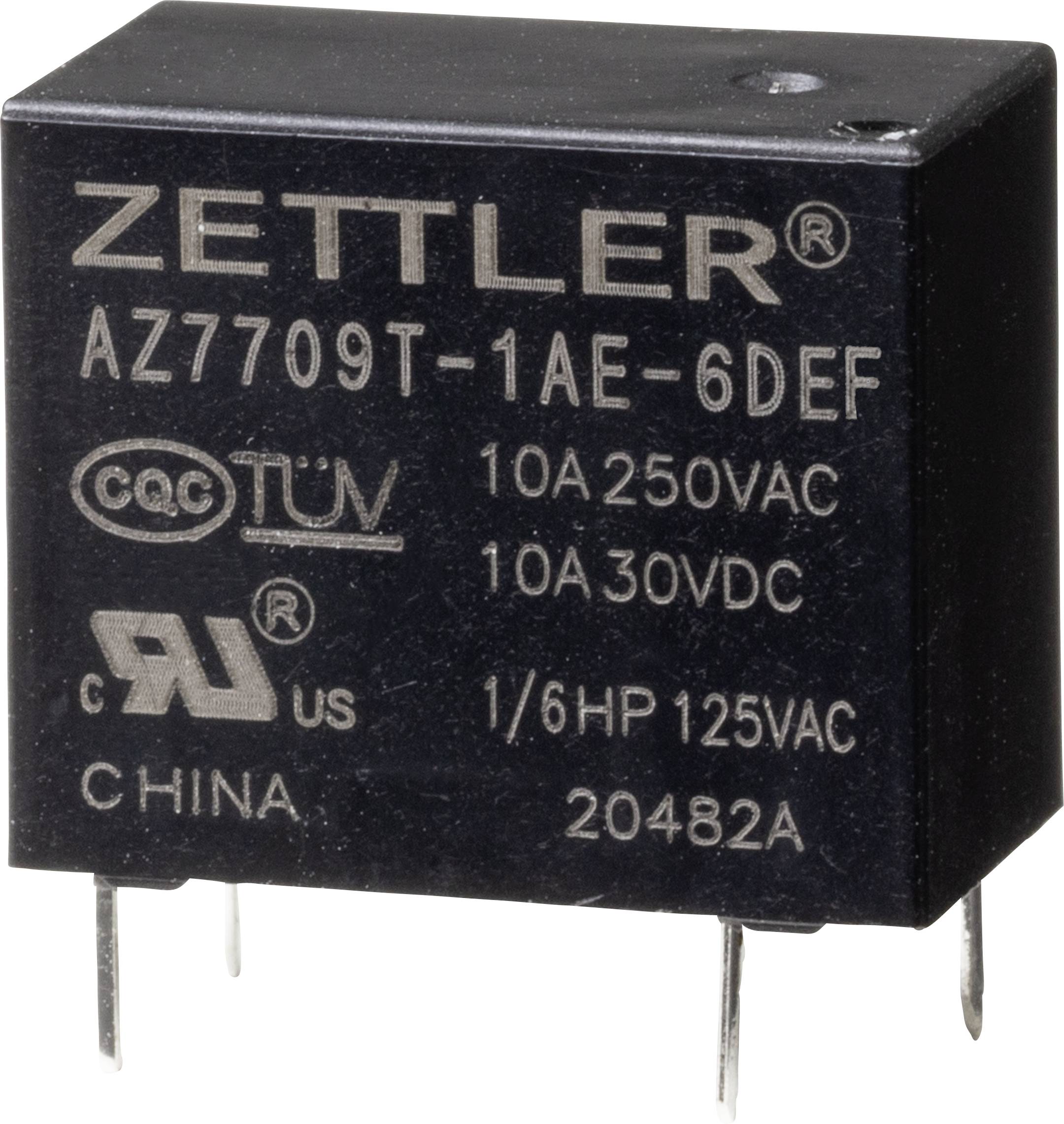Zettler Electronics AZ7709T-1AE-6DEF, 2349914 napájacie relé, monostabilný, 1 cievka, 250 V/AC, 10 A, 1 ks