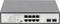 8-portový gigabitový ethernetový switch s dvomi SFP portami, model '5-portový gigabitový 802.3bt'. Pohľad spredu so svetelnými indikátormi portov a popiskami.