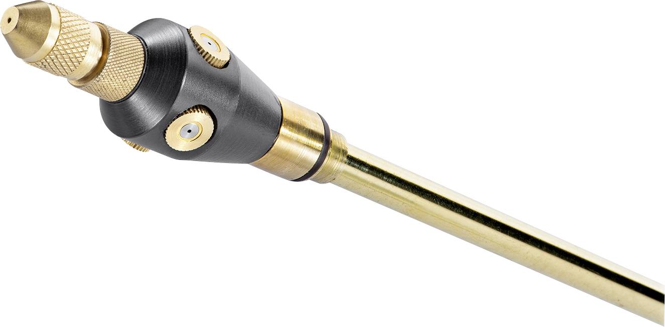 Mosadzný a kovový nástroj so kužeľovitým koncom, ktorý sa pravdepodobne používa ako dýza alebo vrták.