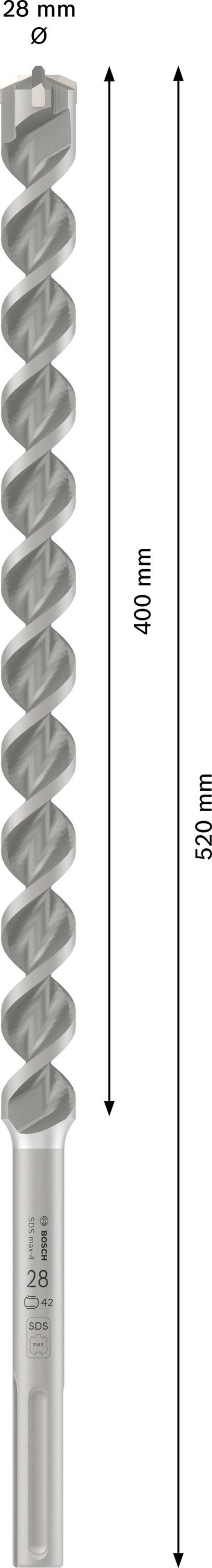 Vrták s celkovou dĺžkou 165 mm, pracovnou dĺžkou 100 mm a priemerom 6 mm