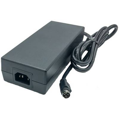 Čierna napájacia jednotka pre elektronické zariadenia s odpojiteľnými káblami, vhodná pre pripojenie k rôznym modelom.