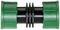 Zelená hadicová spojka s čiernou stredovou časťou a dvoma koncovými krytmi.