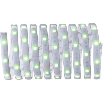 LED svetelný pruh so zelenými svietiacimi diódami na bielom pozadí; zobrazuje flexibilný, viacfarebný svetelný set.