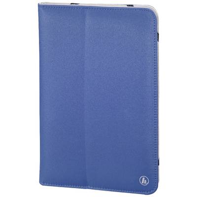 Modrý obal na knihu alebo tablet, zatvorený. Jednoduchý, jednotný povrch s malým nenápadným logom v spodnom pravom rohu.