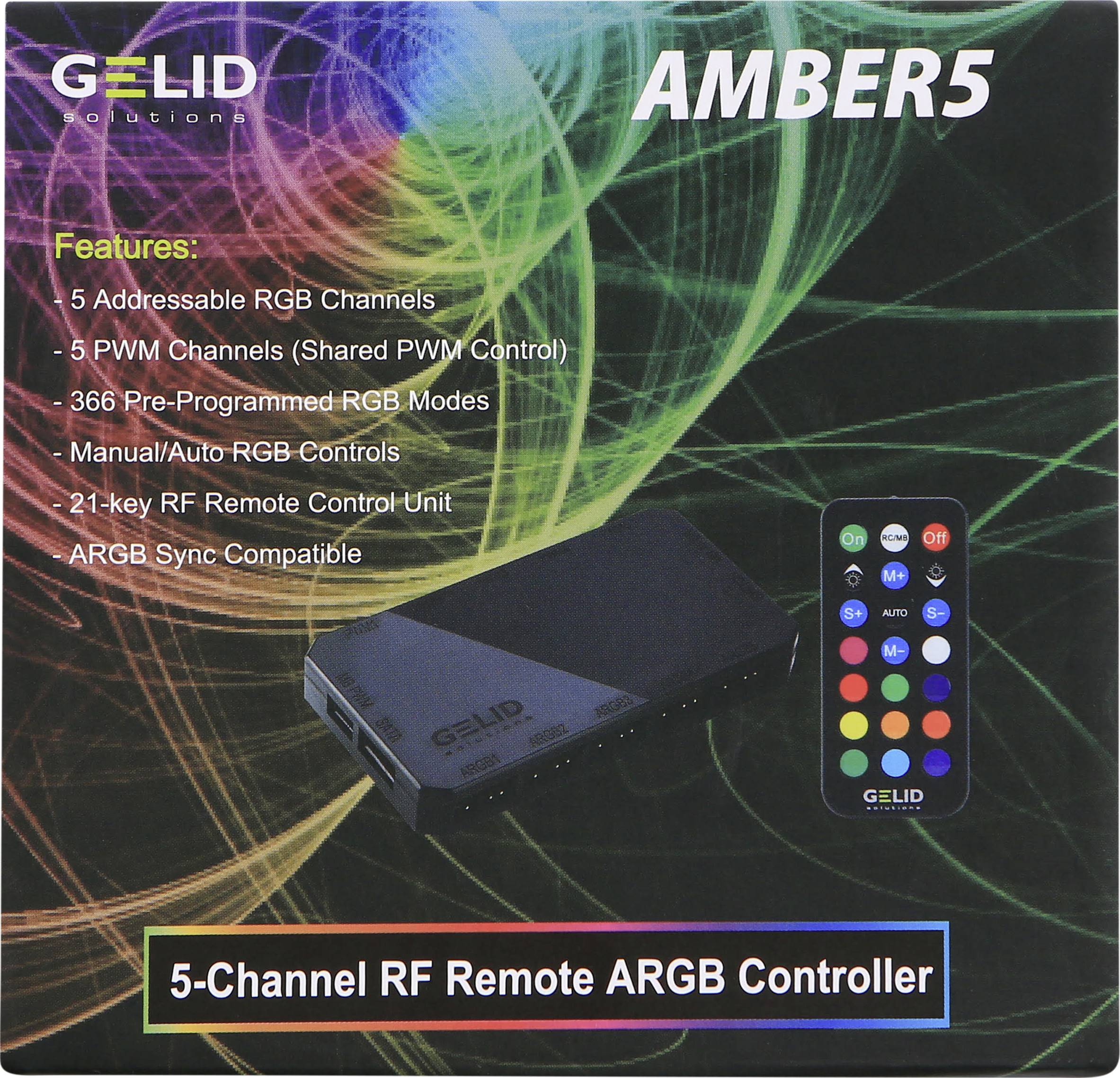 Gelid Amber 5 PC fan controller Kanálov: 5 vr. ovládanie RGB osvetlenie, vr. diaľkového ovládania-3