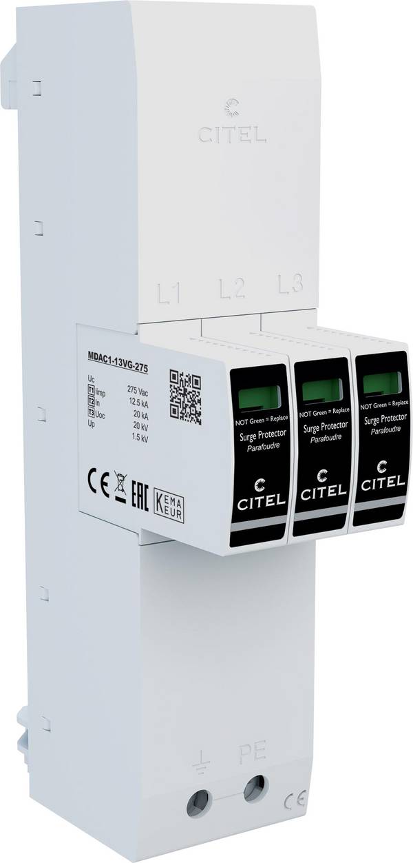Citel 64004 ZPAC1-13VG-31-275 kombinovaný chránič proti prepätiu  Přepětová ochrana pre: zbernice 40 mm 12.5 kA  1 ks