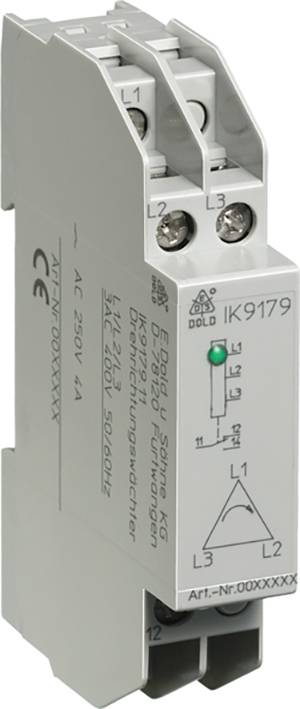 Elektronické zariadenie od Doldu, typ IK9179, s prípojkami a zeleným indikačným svetlom, používané na monitorovanie napätia.
