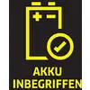 Symbol batérie so začiarknutím a textom "Batéria súčasťou balenia".