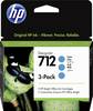 HP 712 atramenty originál náhradný HP 3ED77A zelenomodrá
