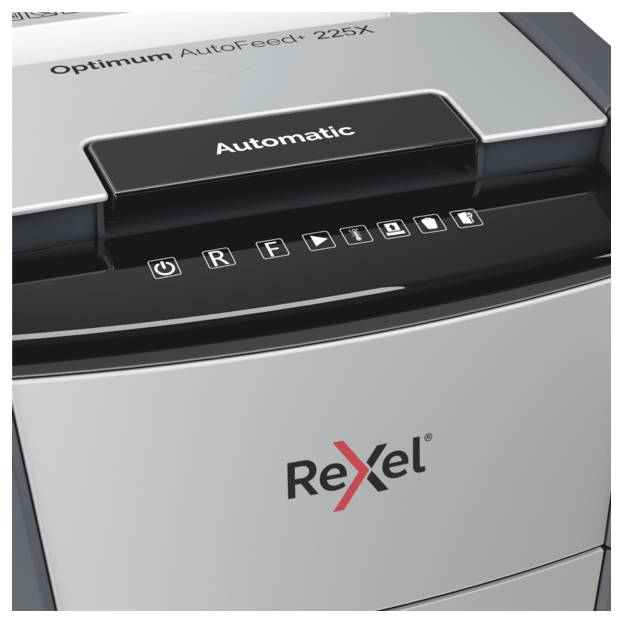 Rexel Optimum AutoFeed+ 225X skartovačka mikrorez 4 x 25 mm 60 l Počet listov (max.): 225 listov Krížový rez kancelárske-2