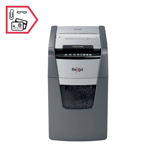 Rexel Optimum AutoFeed+ 150X skartovačka mikrorez 4 x 28 mm 44 l Počet listov (max.): 150 listov Krížový rez kancelárske-7