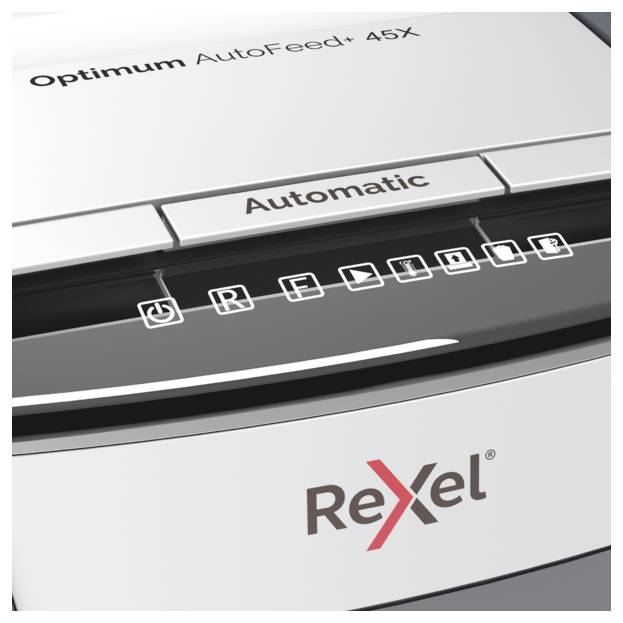 Rexel Optimum AutoFeed 45X skartovačka mikrorez 4 x 28 mm 20 l Počet listov (max.): 45 listov Krížový rez kancelárske sp-1