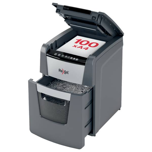 Rexel Optimum AutoFeed+ 100M skartovačka mikrorez 2 x 15 mm 34 l Počet listov (max.): 100 listov Krížový rez kancelárske-3