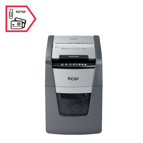 Rexel Optimum AutoFeed+ 100M skartovačka mikrorez 2 x 15 mm 34 l Počet listov (max.): 100 listov Krížový rez kancelárske-9