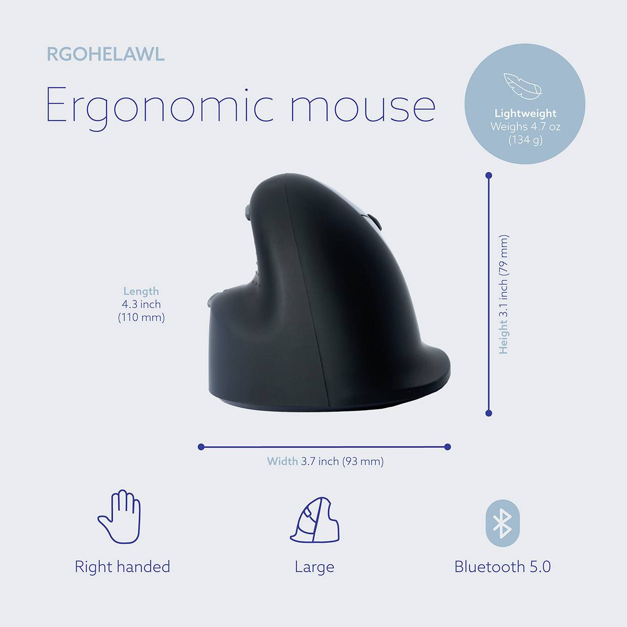 R-GO Tools HE (RGOHELAWL) optická ergonomická myš, prenos bezdrôtový, 5 tlačidlo, 2500 dpi, čierna/strieborná-6