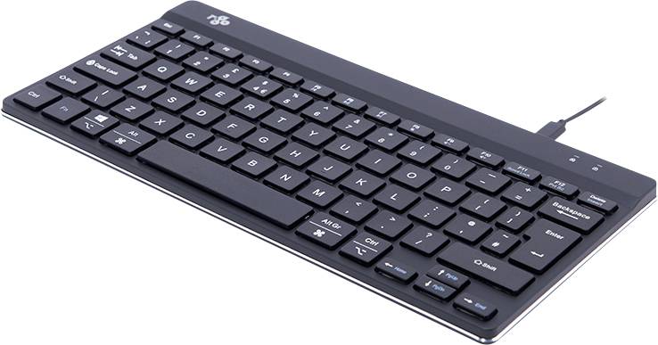 R-GO Tools Compact Break (RGOCOUKWDBL) Cablato Tastiera Inglese UK, QWERTY Nero Ergonomico