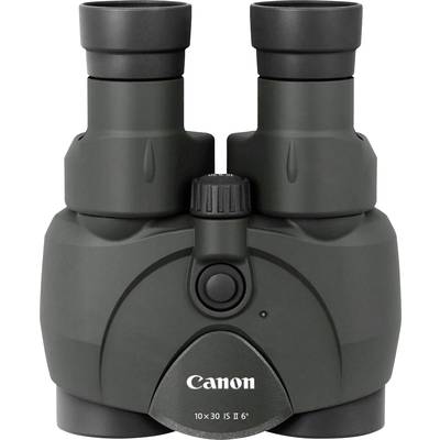 Ďalekohľad v čiernej farbe značky Canon, model 10x30 IS II.