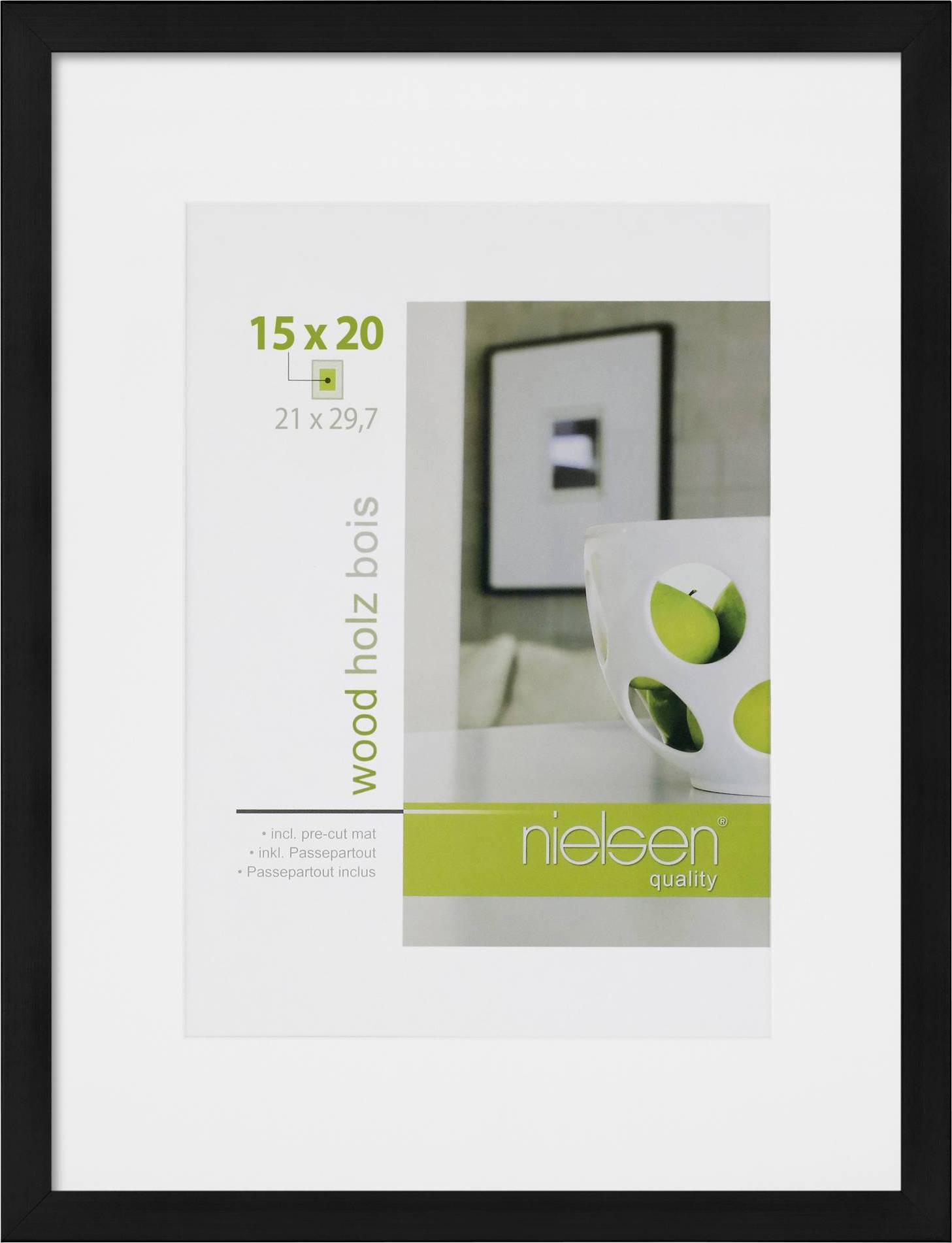 Nielsen Design 8988046 Wissellijst Papierformaat, Din A4 Zwart