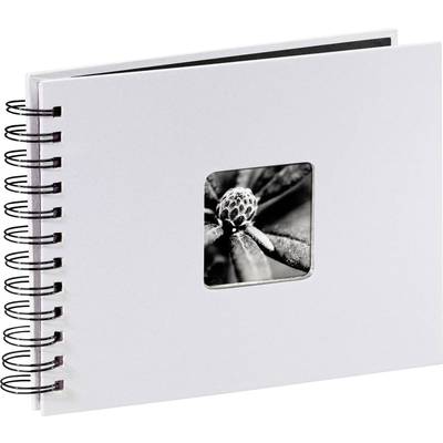 Biely, špirálovo viazaný notes s čiernobielou fotografiou kvetu na obale.