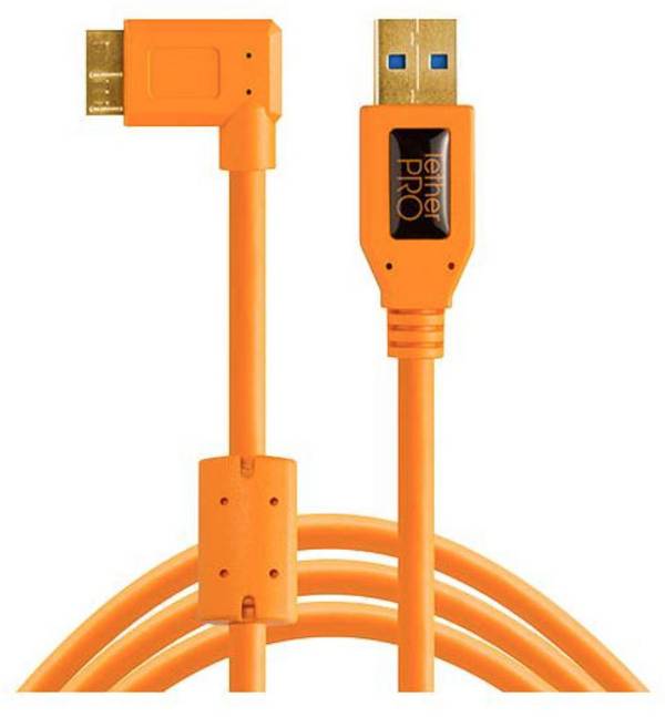 Tether Tools USB kábel USB 3.2 Gen1 USB-A zástrčka, USB Micro-B 3.0 zástrčka 4.60 m oranžová 90 ° Zatočený doprava CU61RT15-ORG