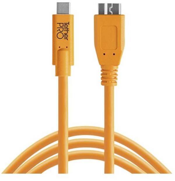 Tether Tools USB kábel USB 3.2 Gen1 USB-C ® zástrčka, USB Micro-B 3.0 zástrčka 4.60 m oranžová  CUC3315-ORG