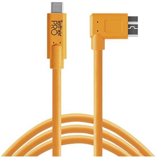 Tether Tools USB kábel USB 3.0 USB-C ® zástrčka, USB Micro-B 3.0 zástrčka 4.60 m oranžová obojstranne zapojiteľná zástrčka CUC33R15-ORG