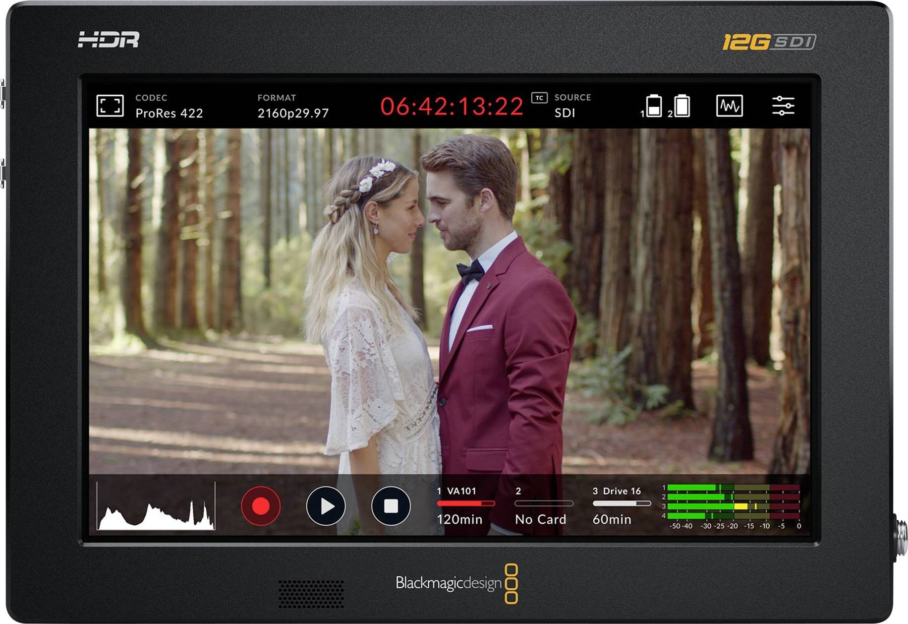 Blackmagic Design BM-HYPERD/AVIDA12/7HDR Videomonitor 17.8 cm 7 inch HDMI, SDI, XLR