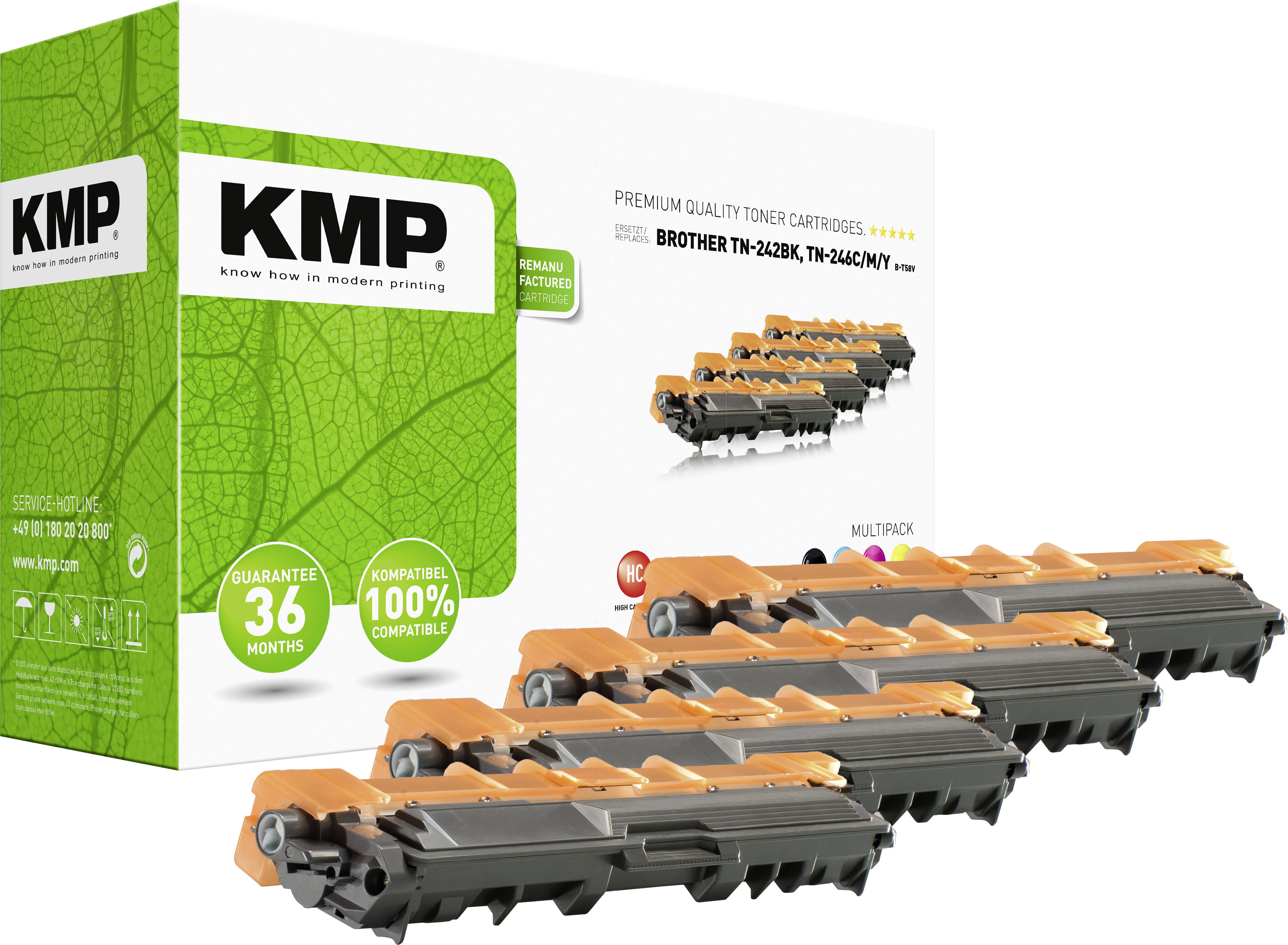 KMP Toner sostituisce Brother TN-242BK, TN-246C, TN-246M, TN-246Y Compatibile Imballo multiplo Nero, Ciano, Magenta, Giallo 2500 pagine B-T58V 1248,30