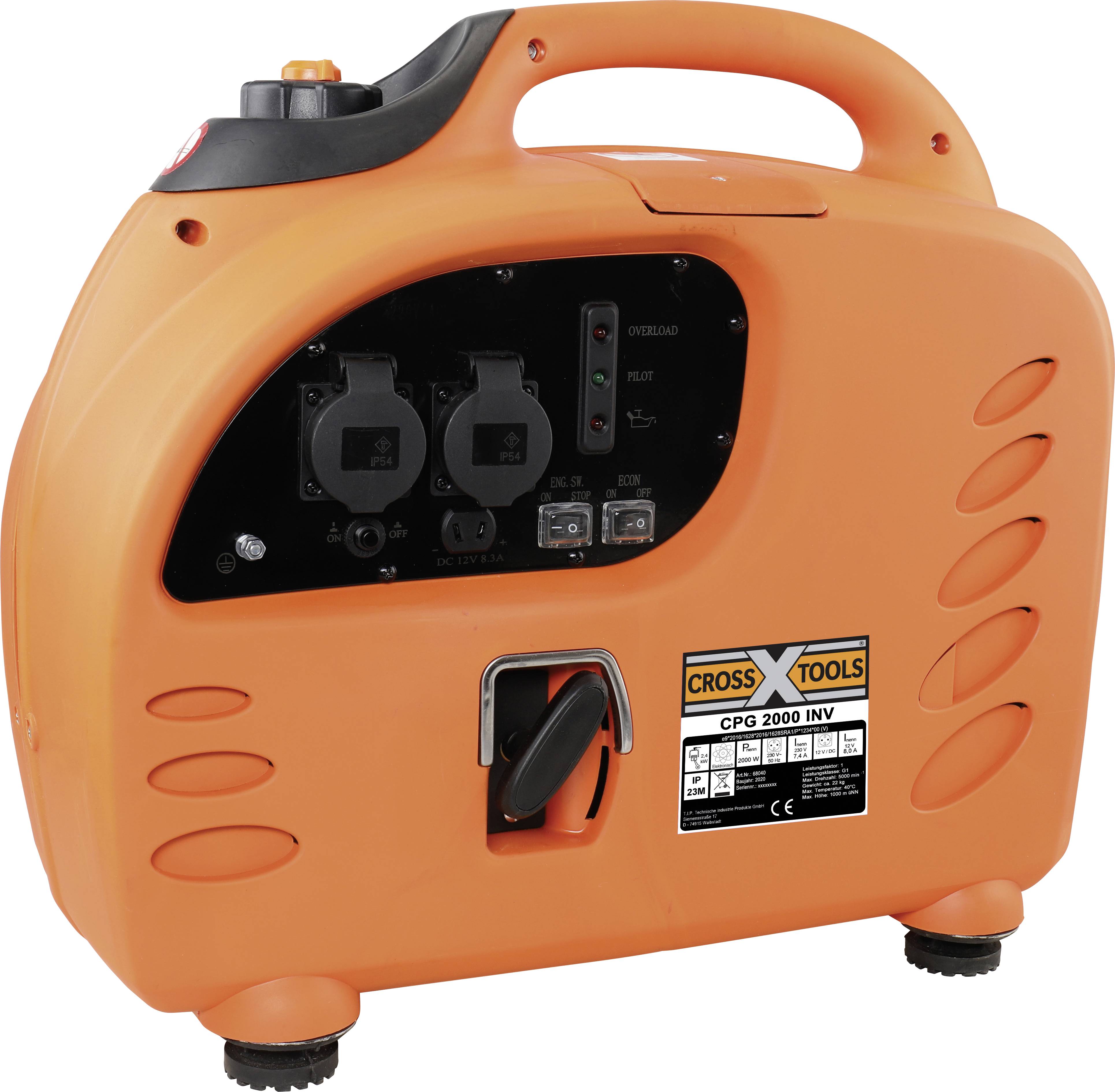 CrossTools CPG 2000 INV 4-taktný invertorový generátor napätia 2.4 kW 230 V 24 kg 2000 W
