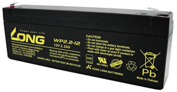 Long WP2.2-12 WP2.2-12 olovený akumulátor 12 V 2.2 Ah olovený so skleneným rúnom (š x v x h) 178 x 66 x 34 mm plochý konektor 4,8 mm VDS certifikácia, nebadateľné vybíjanie, bezúdržbová