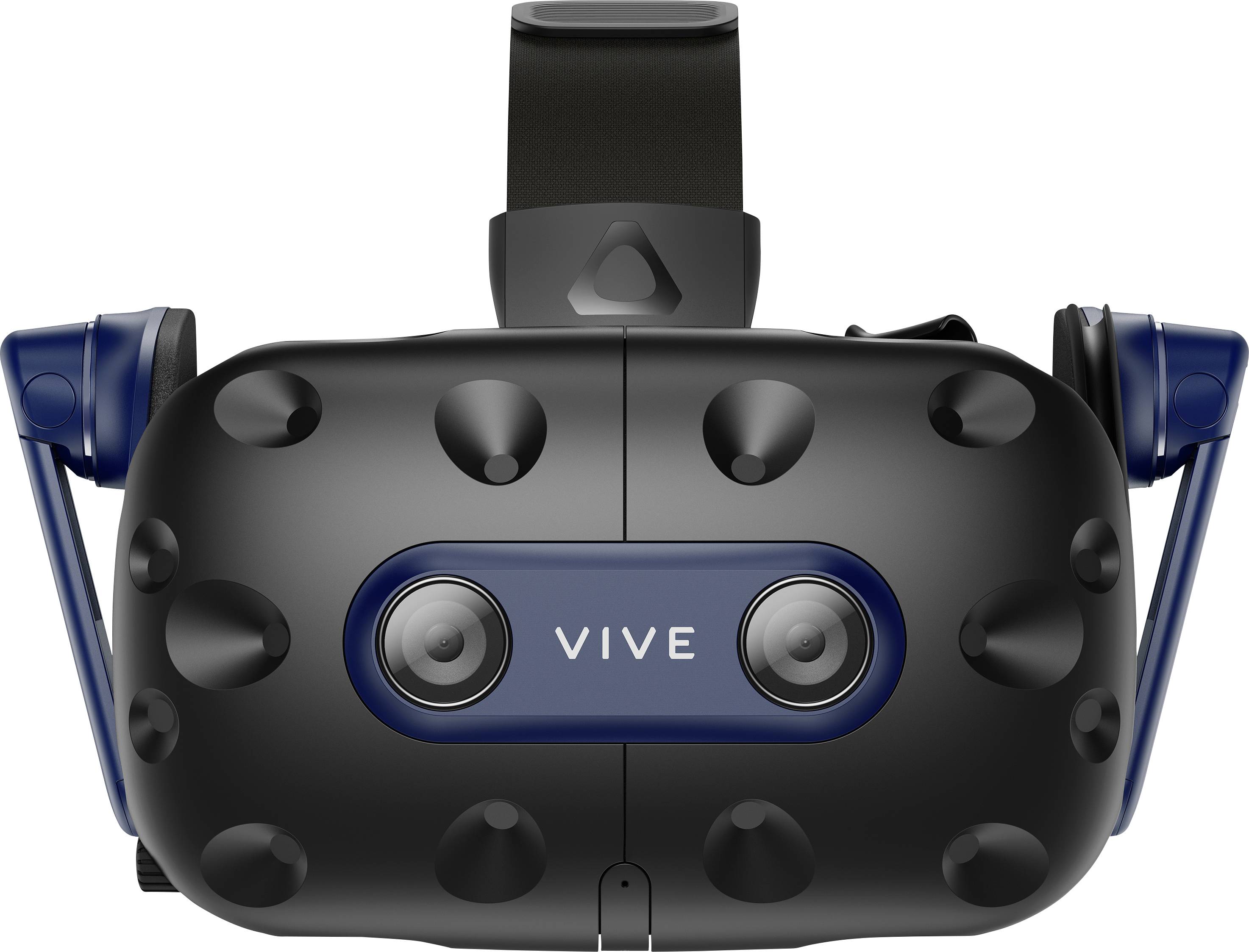 VR headset spredu s dvoma šošovkami a štýlovým dizajnom.