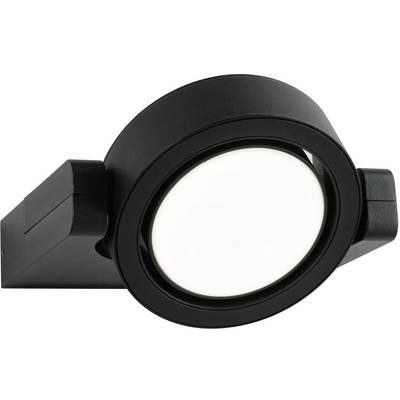 Čierne, okrúhle stropné svietidlo s nastaviteľnou hlavou. Ideálne na cielenú priestorovú ilumináciu.