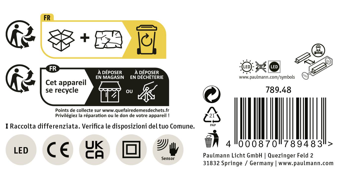 Symbolické znázornenie recyklácie elektronických zariadení. Poznámka: 'Toto zariadenie bude recyklované.' Obsahuje kontaktné informácie.