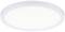 Okrúhle, ploché stropné svietidlo v bielej farbe, s jednoduchým dizajnom, efektívne pre rovnomerné osvetlenie miestnosti.