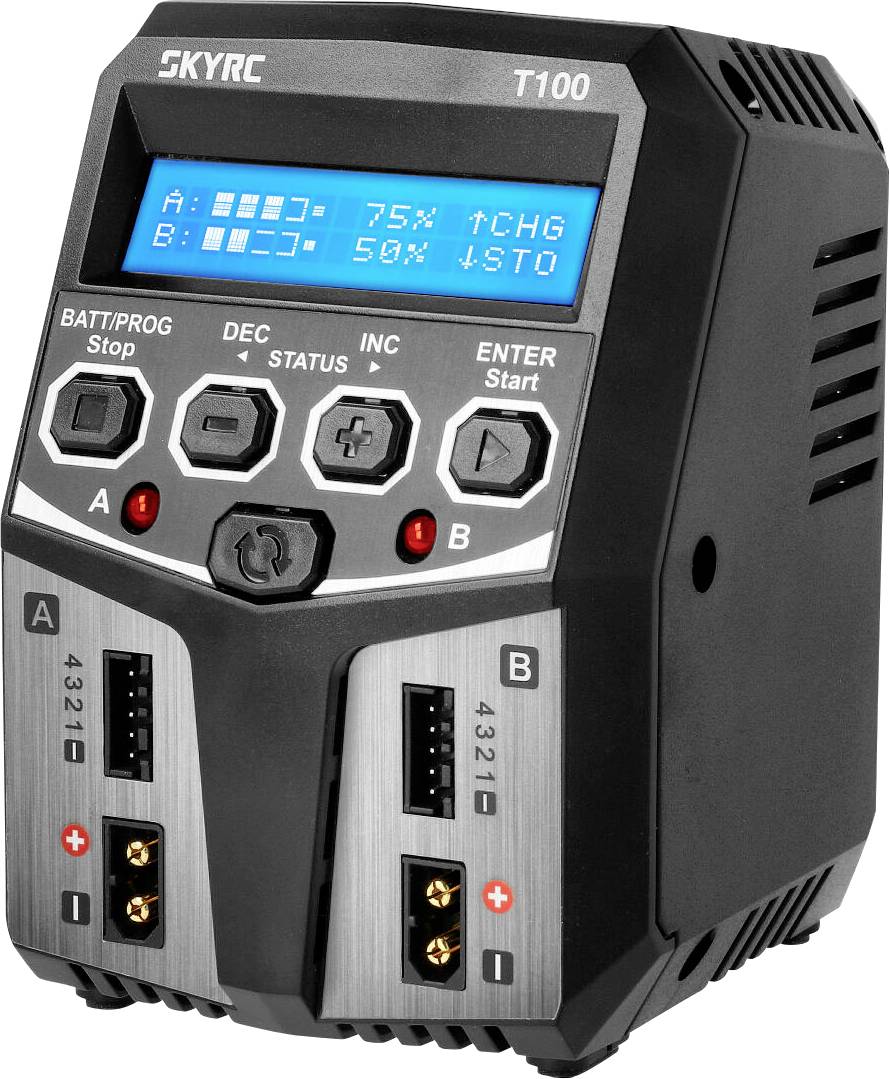 SKYRC T100 Caricatore per modellismo 5.0 A Piombo, LiFePO, LiHV, LiIon, LiPo, NiCd, NiMH Spegnimento con timer, Display grafico